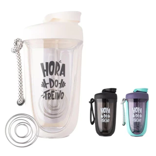 Coqueteleira Shaker Squeeze Com Esfera Treino Academia 550ml