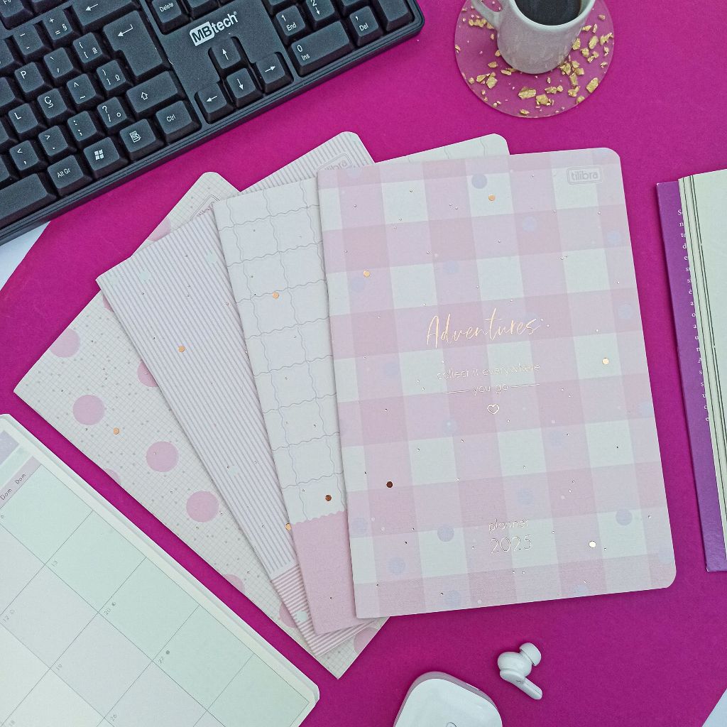 Planner Grampeado Soho 2025 17,8 cm x 25,4 cm com 20 Folhas Tilibra Agenda Feminina Colorida