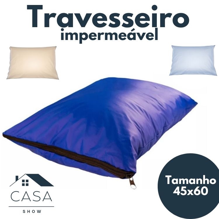 Travesseiro Impermeável Com Zíper Hospitalar 45x60cm