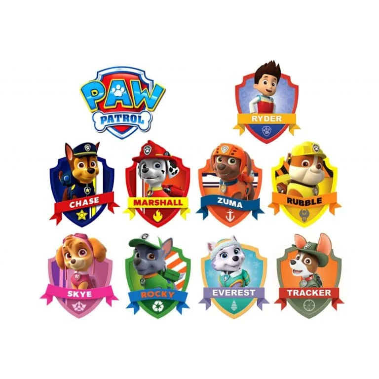 ímã / Totem Kit Personagens da Patrulha Canina em Pixel Art