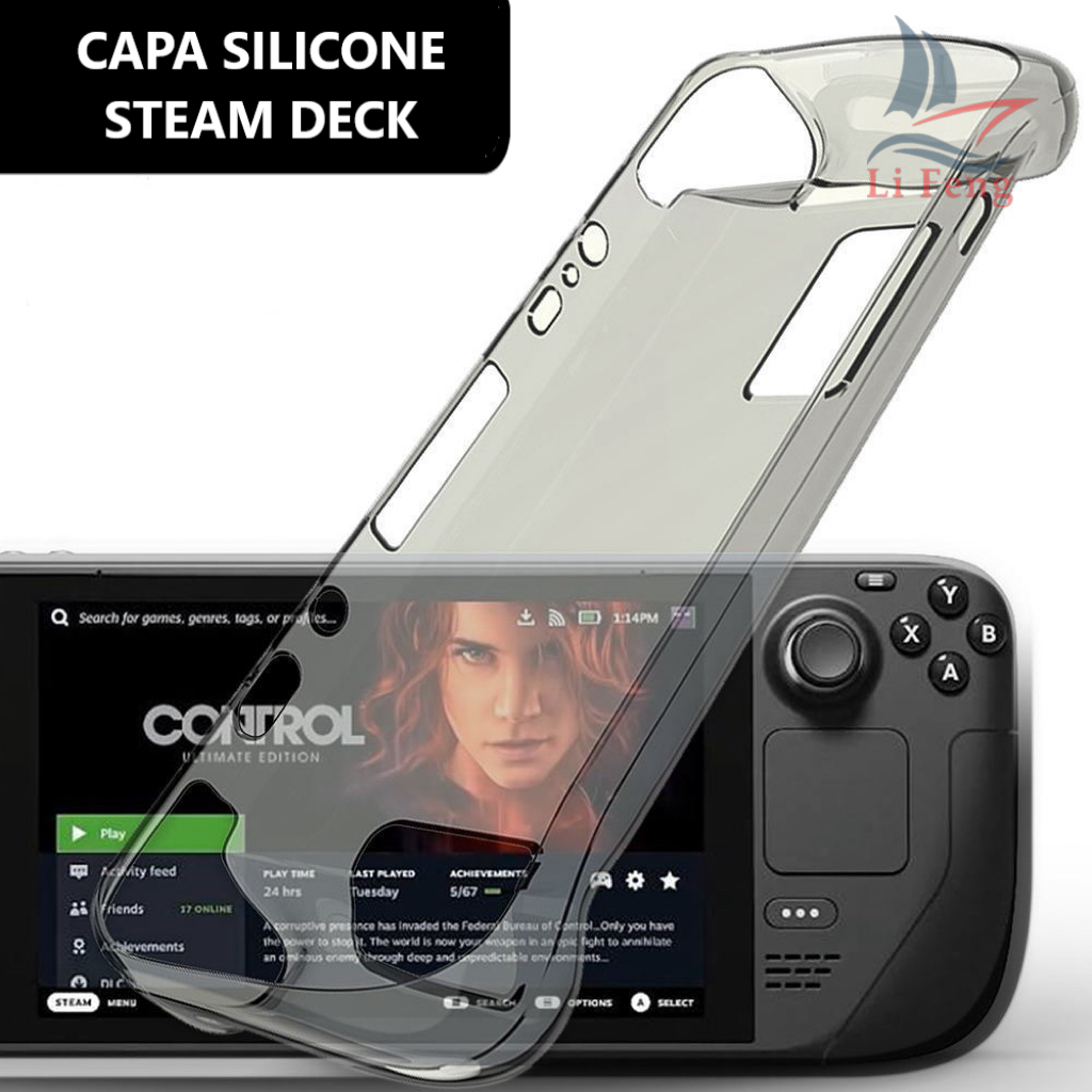 Capa Case Tpu Silicone Protetora Anti Impacto E Arranhões Para Steam Deck