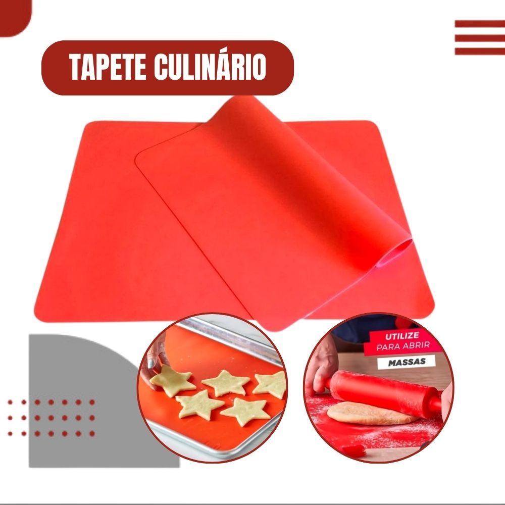 Tapete Silicone Culinário Antiaderente Cozinha Confeitaria Gourmet