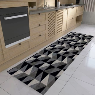 Tapete Capacho e Passadeira Tapetes P/ Cozinha - Sala - Quarto - Porta de Entrada Antiderrapante 1,40m x 0,45m Jacquard Decoração