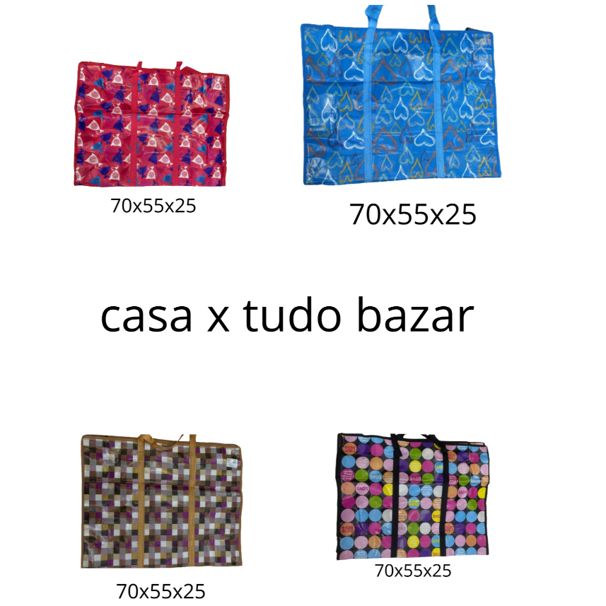 sacola de supermercado de ziper cor aleatória 70x55x25 | Shopee Brasil