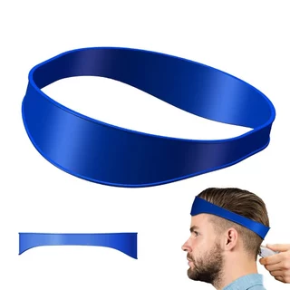 faixa Guia de Silicone Para Cortar raspar Cabelo Sozinho Em Casa -cor azul