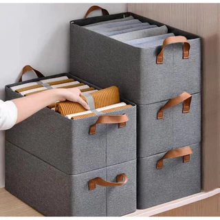 Kit 2 Caixas de Armazenamento Organizadora de Roupas Gavetas e Guarda-Roupas Capacidade 25L