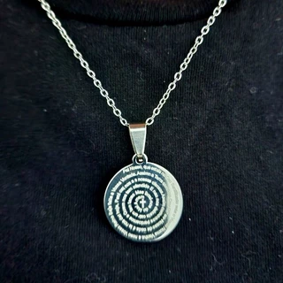 Colar Corrente Cordão Feminino Argola Oração Jesus Pai Nosso Deus Cristão Cristã Aço Inox 316L Prata
