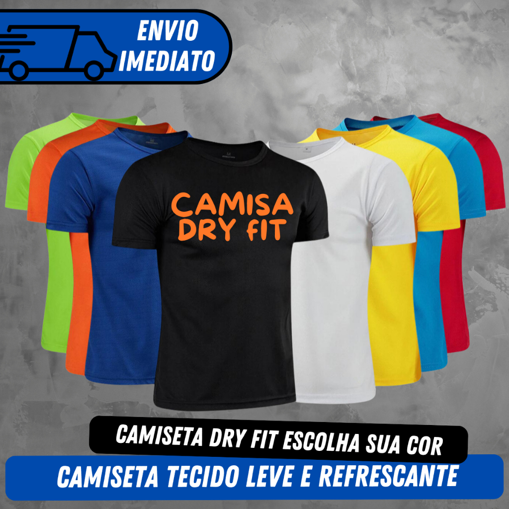 Camiseta Dry Fit Masculina Lisa - Casual Treino Academia Esportes Exercícios Corrida Varias Cores