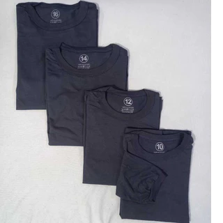 Camiseta Manga Longa Juvenil Lisa Básica Com Punho 100% Algodão Marinho 10 ao 16