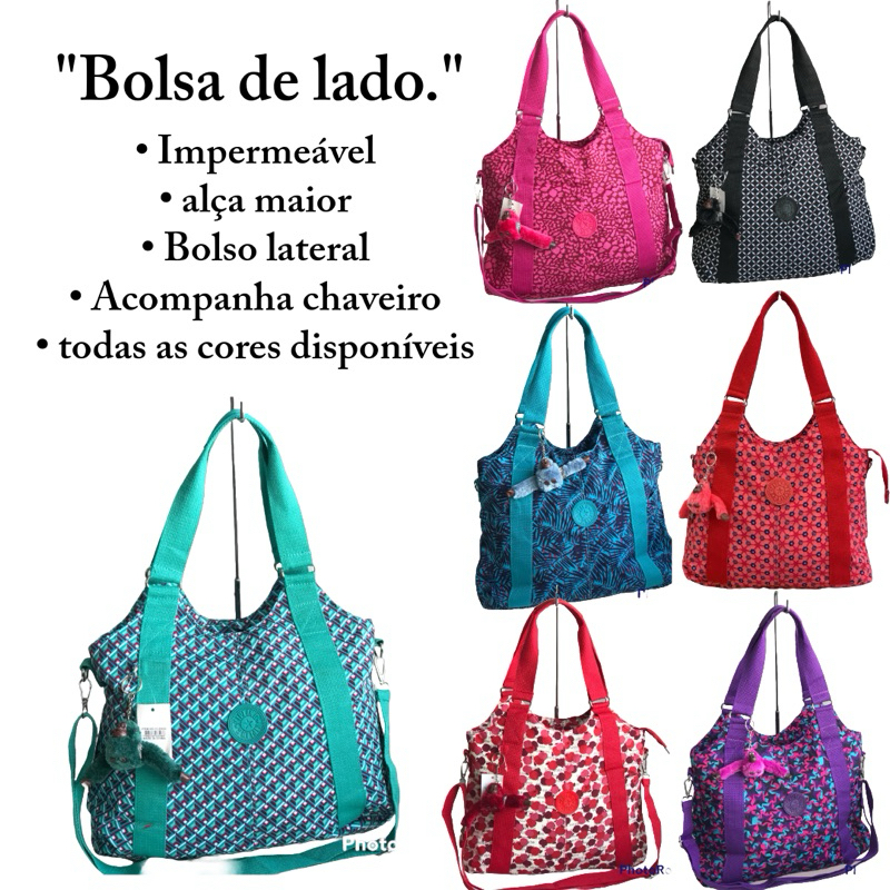 Bolsa Feminina de lado de ombro transversal nylon escolar KLP tamanho ...