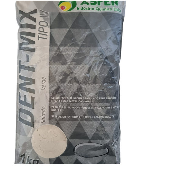 Gesso Pedra Especial DentMix Tipo IV Salmão 1kg - Asfer | Shopee Brasil