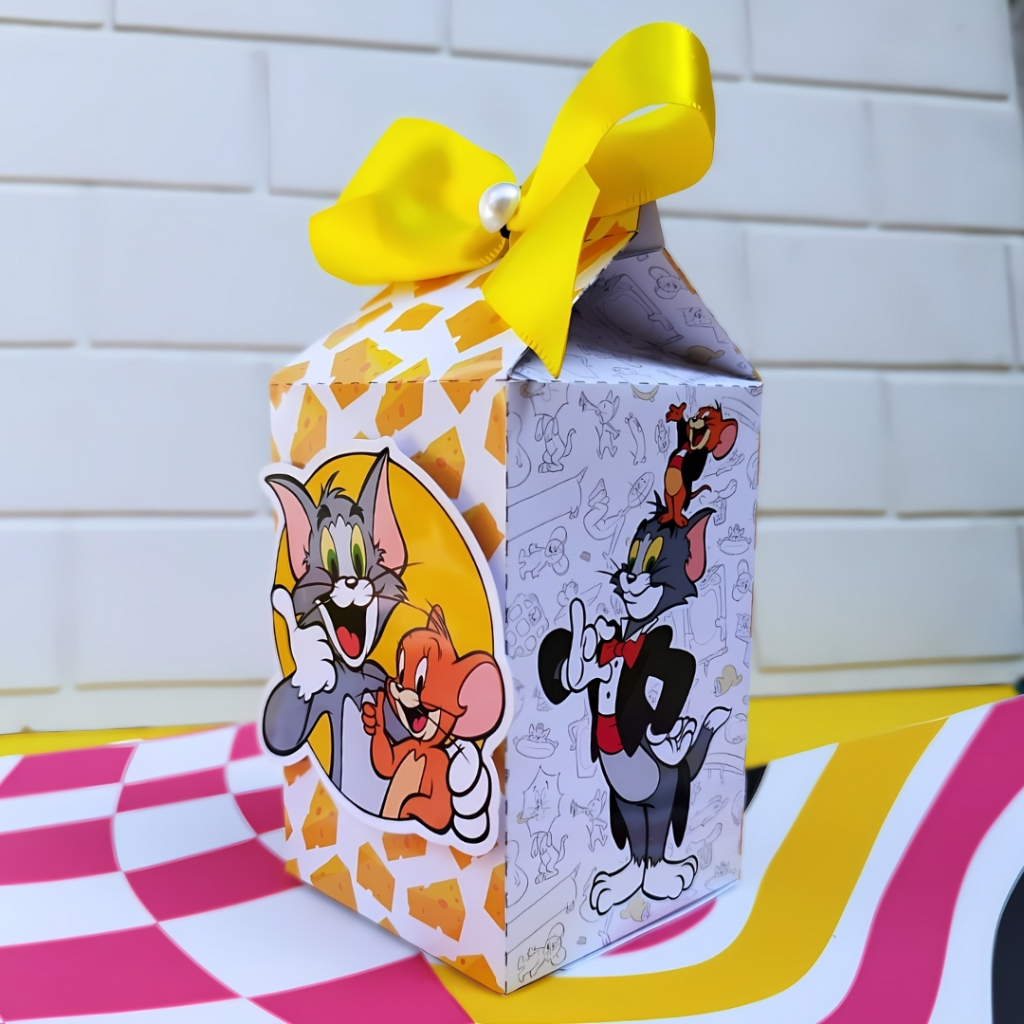 Kit Caixa Milk 3D Tom e Jerry - lembrancinha de aniversário festa infantil - FAZEMOS QUALQUER TEMA