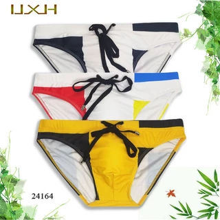 UXH Sungas Masculinas Cuecas Cavadas Impressas Cor Contraste Simplificada Casual Apertada 24164