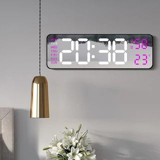 Relógio De Parede Digital Grande Temperatura E Umidade Semana Mostrador De Regulável Eletrônico LED De Mesa 12/24H BM-R808