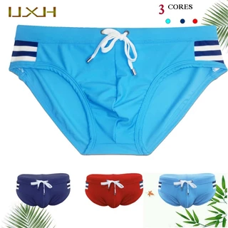 UXH Sungas Masculinas Cuecas Cavadas Impressas Listra Casual Apertada Cintura Baixa 24163