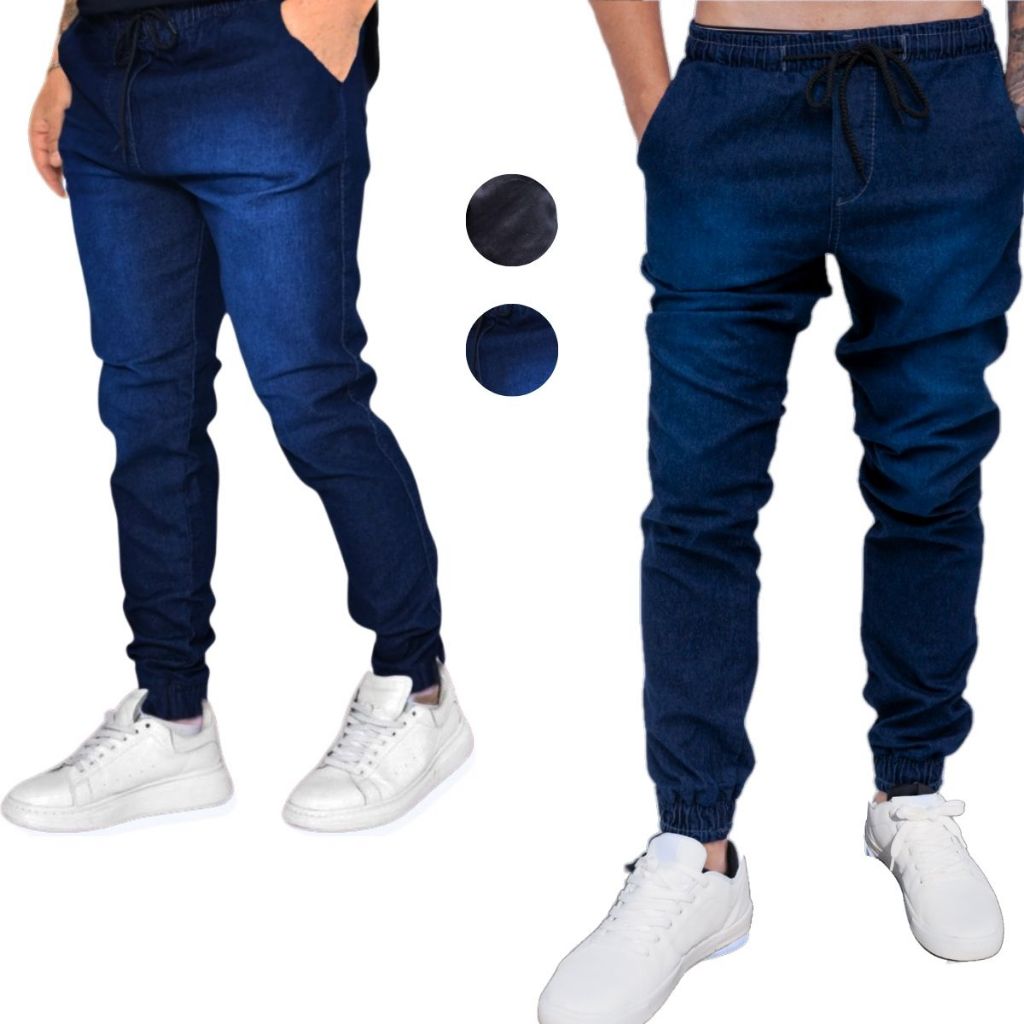 Calça Jogger Masculina Em Jeans Premium Com Lycra