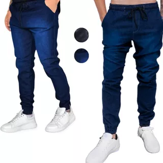 Calça Jogger Masculina Em Jeans Premium Com Lycra