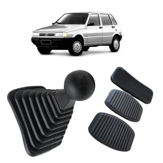 Kit Coifa Manopla Câmbio + Capa Pedal Uno Fiorino Premio Elba 1994 à 2003