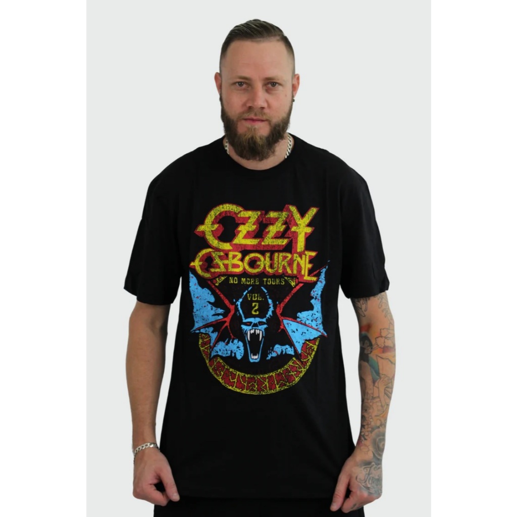 Camiseta Ozzy Osbourne- Bat Circle - TOP | Shopee Brasil