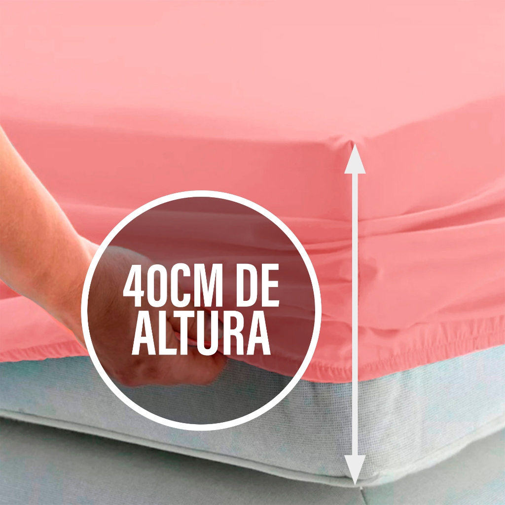 Lençol Super King c/ Elástico na Volta Toda Percal Flex 400 Fios Toque Macio