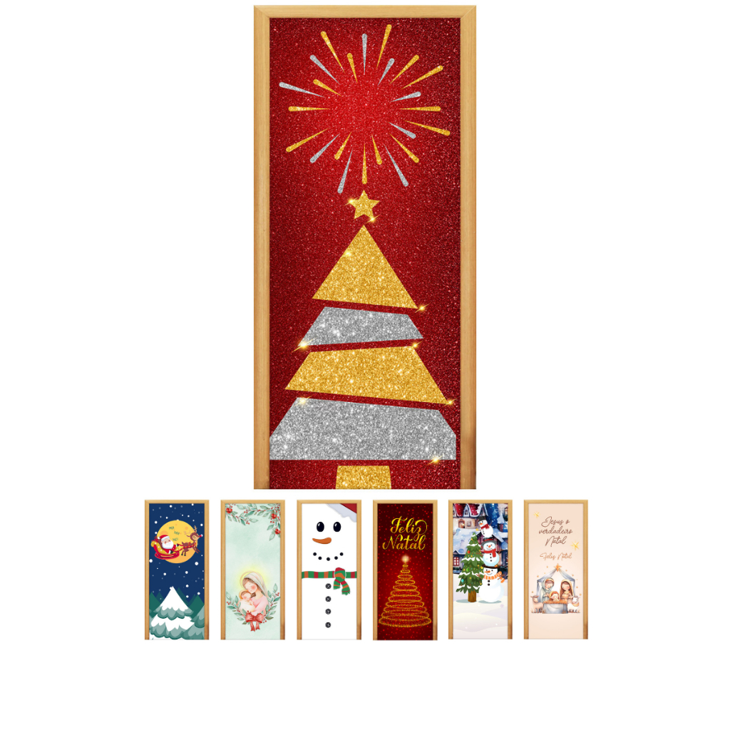 Capa de Porta Decorativa Tecido Sublimado 0,85x2,10 Natal