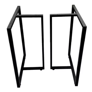 PÉ DE MESA TIPO INDUSTRIAL BASE FERRO 75 X 60 KIT COM 2 PEÇAS PRETO
