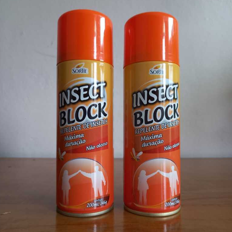 Repelente aerosol Insect Block 200ml - Kit com 2 unidades | Shopee Brasil