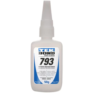 Tekbond 793 Cola Instantânea 50g - Vencimento 10/2024 - Ideal para Uso Profissional e Doméstico - Adesão Rápida e Forte