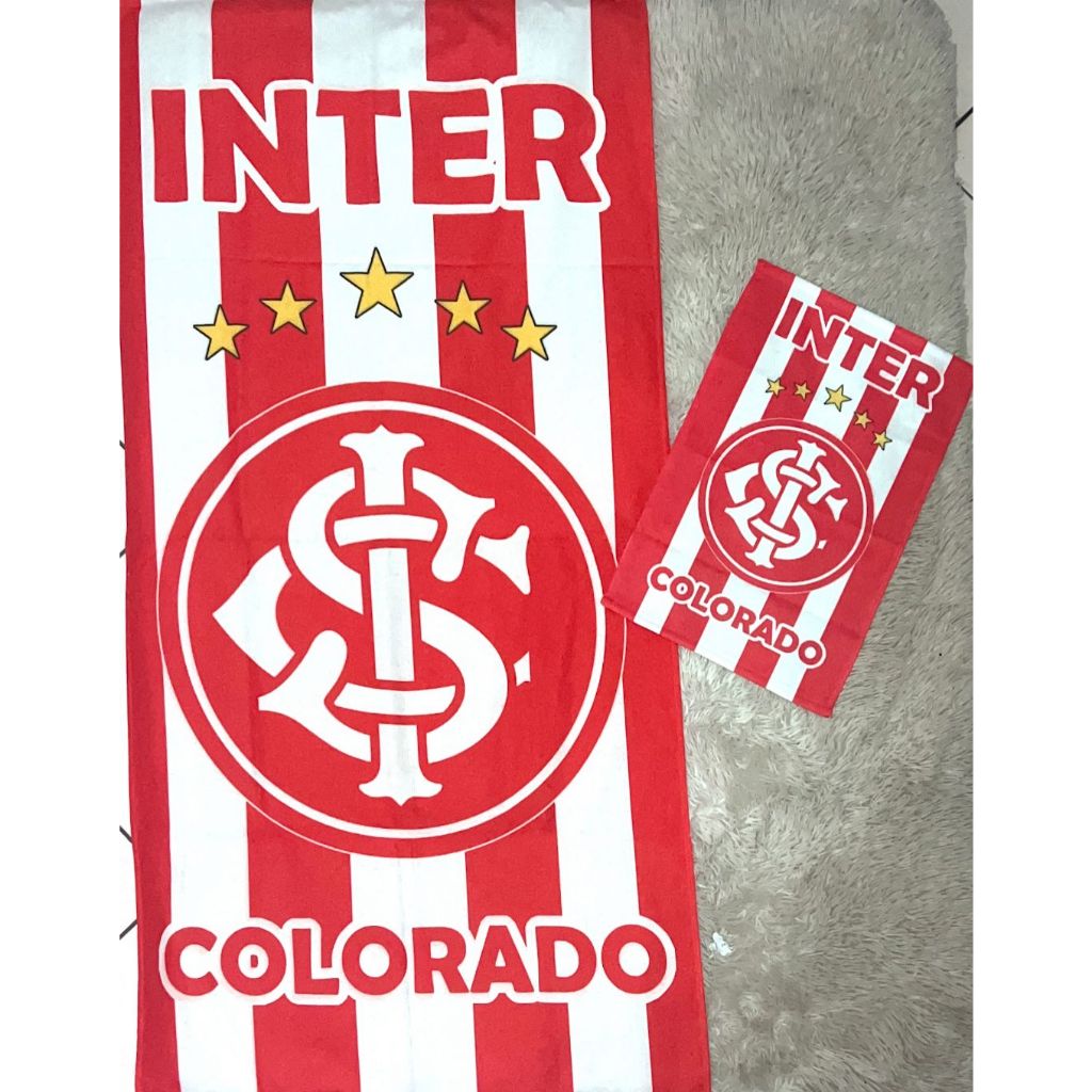 1 Toalha de Banho + 1 Toalha de Rosto Internacional Colorado Envio Rápido