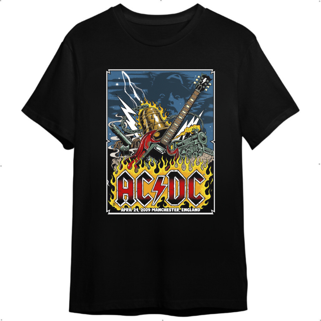 Camiseta Ac/Dc Edição Especial Art Camisa Basica Banda de Rock ...
