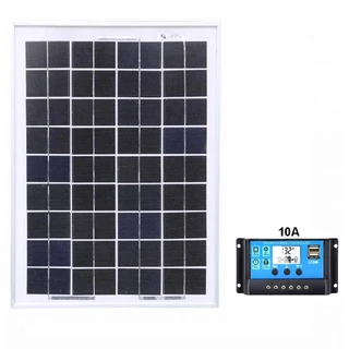 kit painel solar fotovoltaico 10w + controlador de carga 10a offgrid