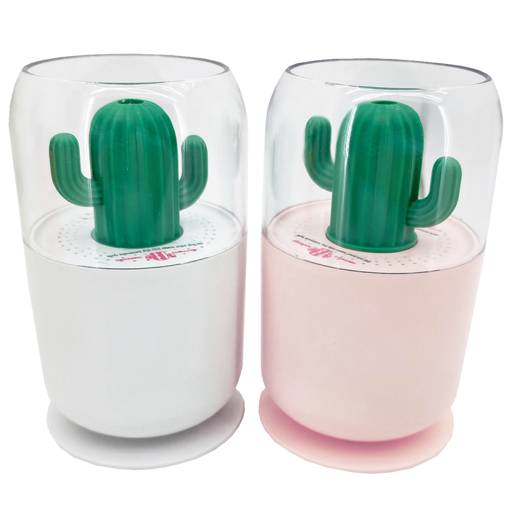 Difusor Umidificador De Ar Cacto 300ml Com Led