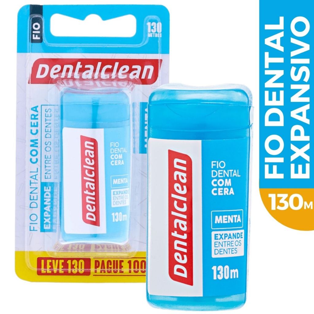 Fio Dental Ultra Deslizante Sabor Menta 130M - Dentalclean | Shopee Brasil