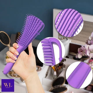 Kit 3 Pentes Multifuncionais Para Cabelos Cacheados/ Crespos/ Lisos/ Ondulados–Escova/ Definição/ Desembaraço e Massagem em Oferta na Shopee