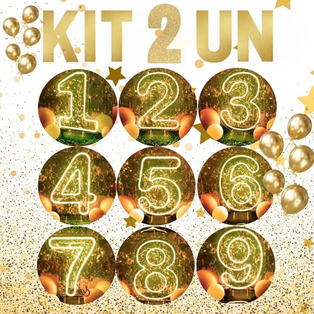 Kit 2 Numeros em LED Neon Para Decoração Festas Instagram Iluminação 50 ...