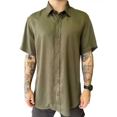 Blusa Camisa Linho Masculina Manga Curta - Linha Premium - P M G GG XG XGG