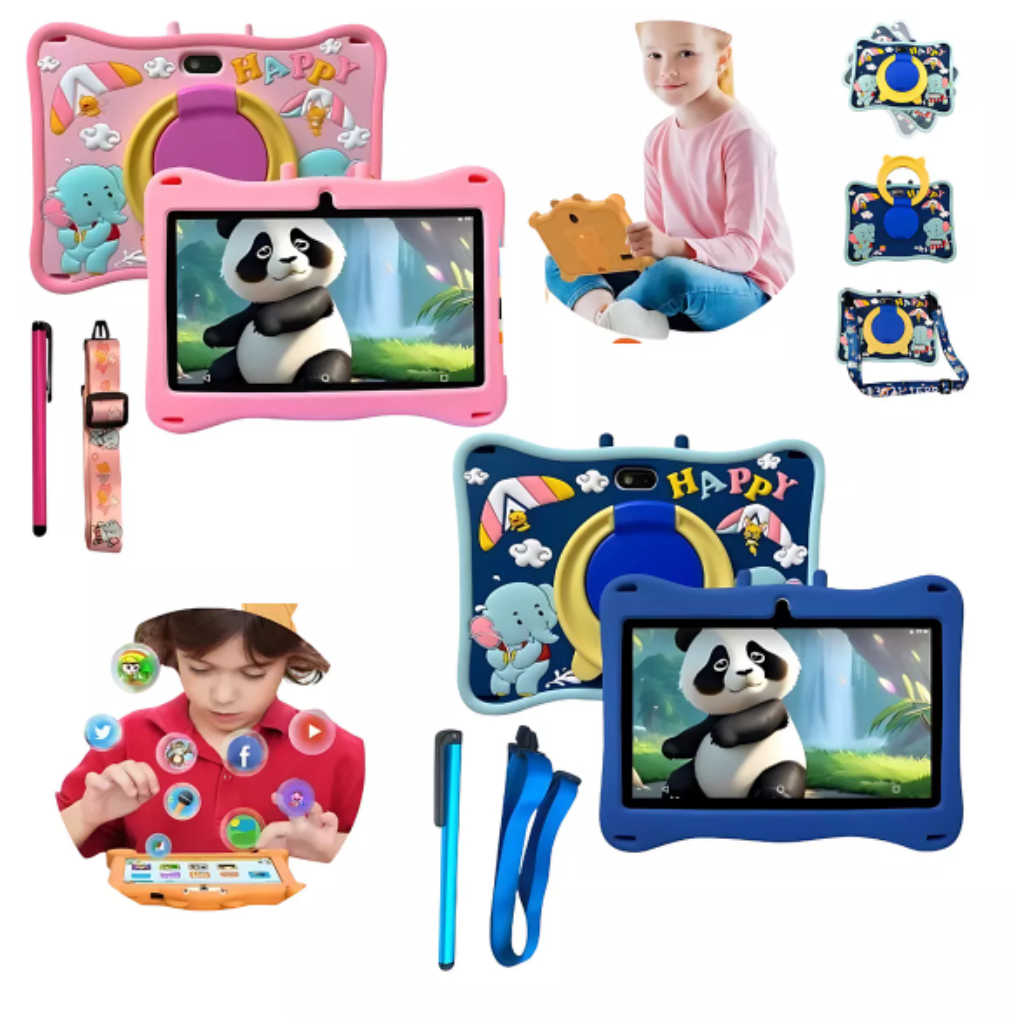 Kids Tablet Infantil 7 polegadas Android 13 com Capa Antiqueda 6GB RAM ...
