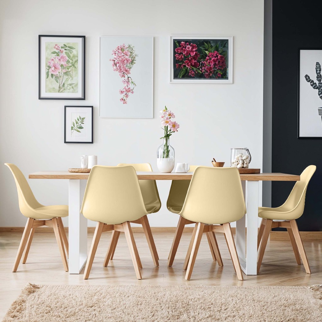 Kit 2 Cadeiras Charles Eames Leda Luisa Saarinen Design Wood