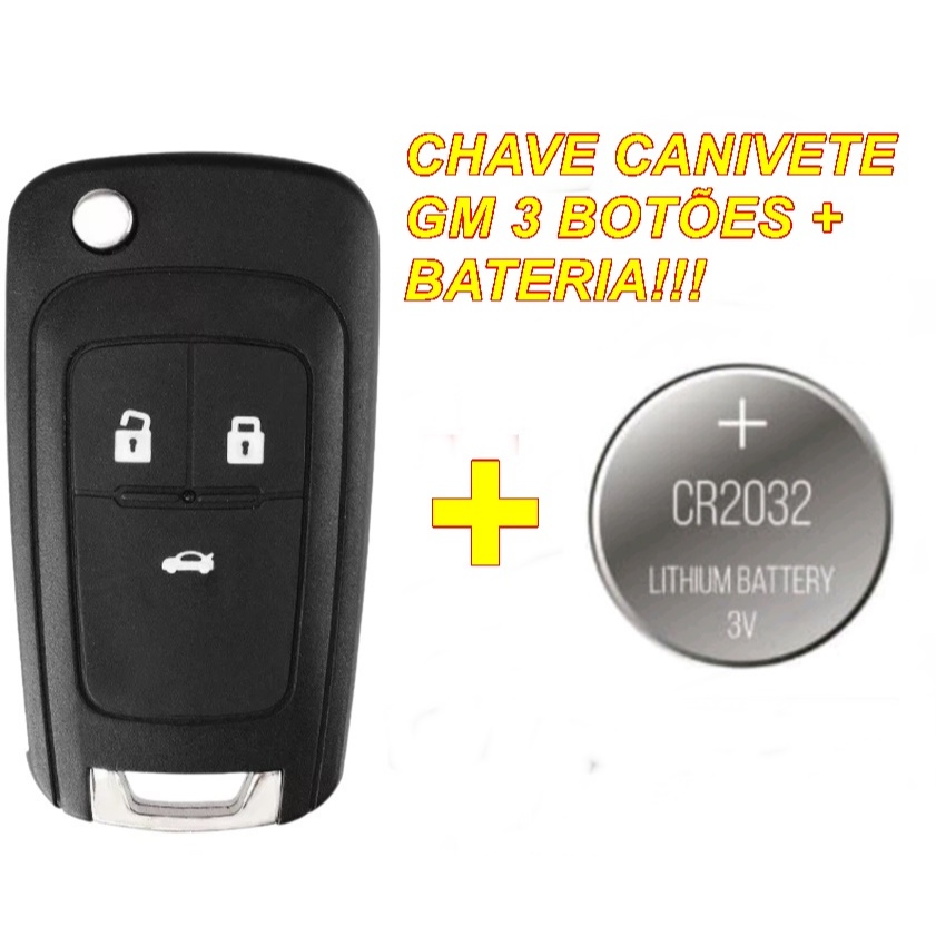 Chave Canivete GM Cruze 2011 - Com Alojamento Para Transponder