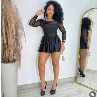 Mini Saia Balonê Bubble Curta Moda Blogueira Tendência Veste Muito Bem Super Promoção