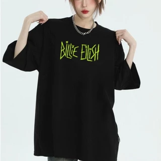 Camisa camiseta t-shirt básica "Billie Eilish ESCRITO Verde Fluorescente"