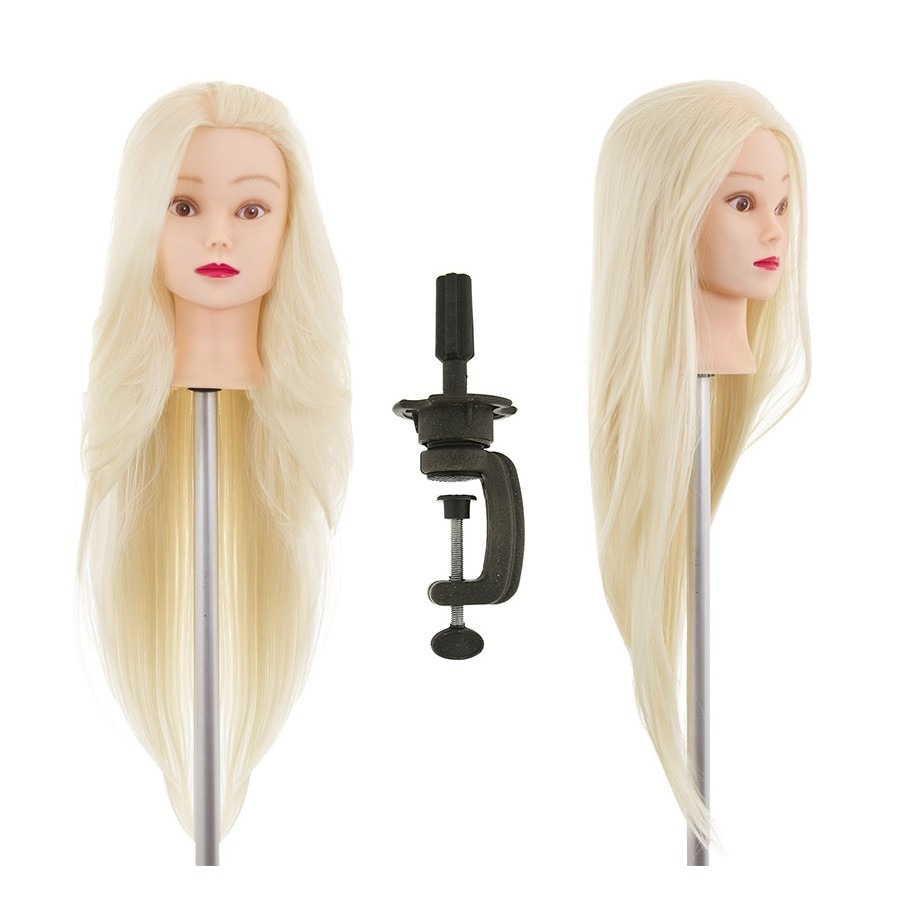 Cabeça de Treino Para Corte e Tranças 100% Sintética Loira com Suporte ...