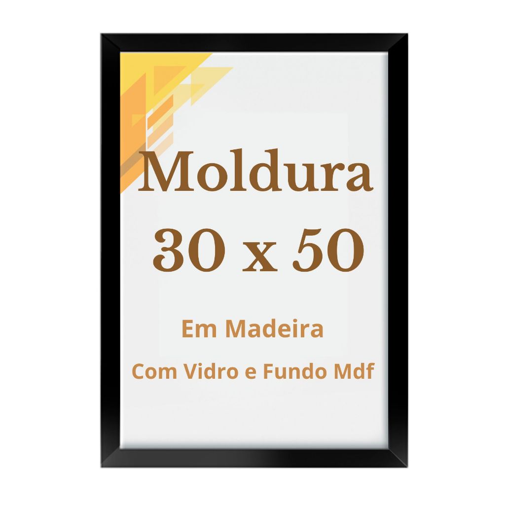 Quadro 30x50 C/Vidro Moldura 50x30 Para Imagem Decorativa Foto