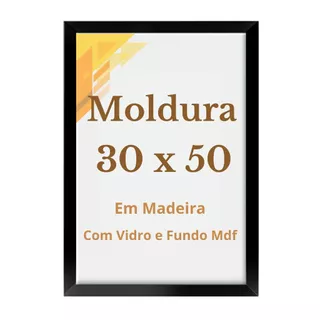 Quadro 30x50 C/Vidro Moldura 50x30 Para Imagem Decorativa Foto