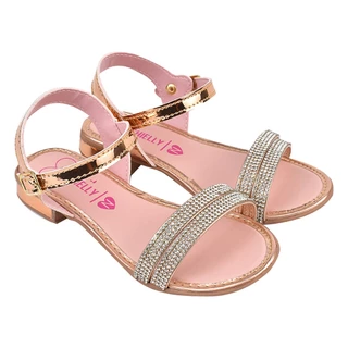 Sandália Infantil Feminina Luxo Brilho Strass Conforto Menina Delicada