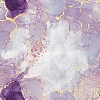 Papel de Parede Adesivo Mármore Roxo Lilás Branco e Dourado 3D Vinílico Lavável 3.00M