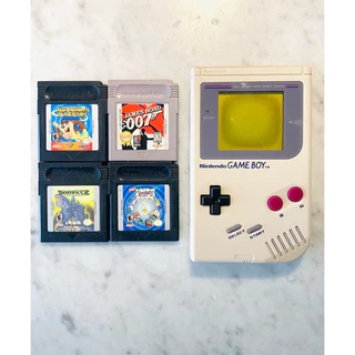 gameboy clássico com 4 jogos originais