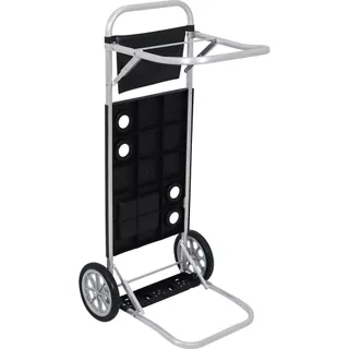 Carrinho de Praia Sem Avanço Vira Mesa Cabe 6 Cadeiras Preto Bel Aluminio
