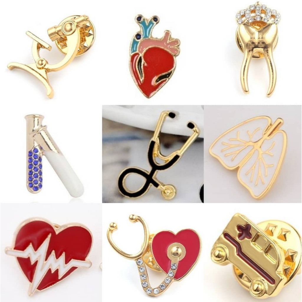Broche Para Mochilas, jalecos, estojos, Estetoscópio, coração, pulmão ...