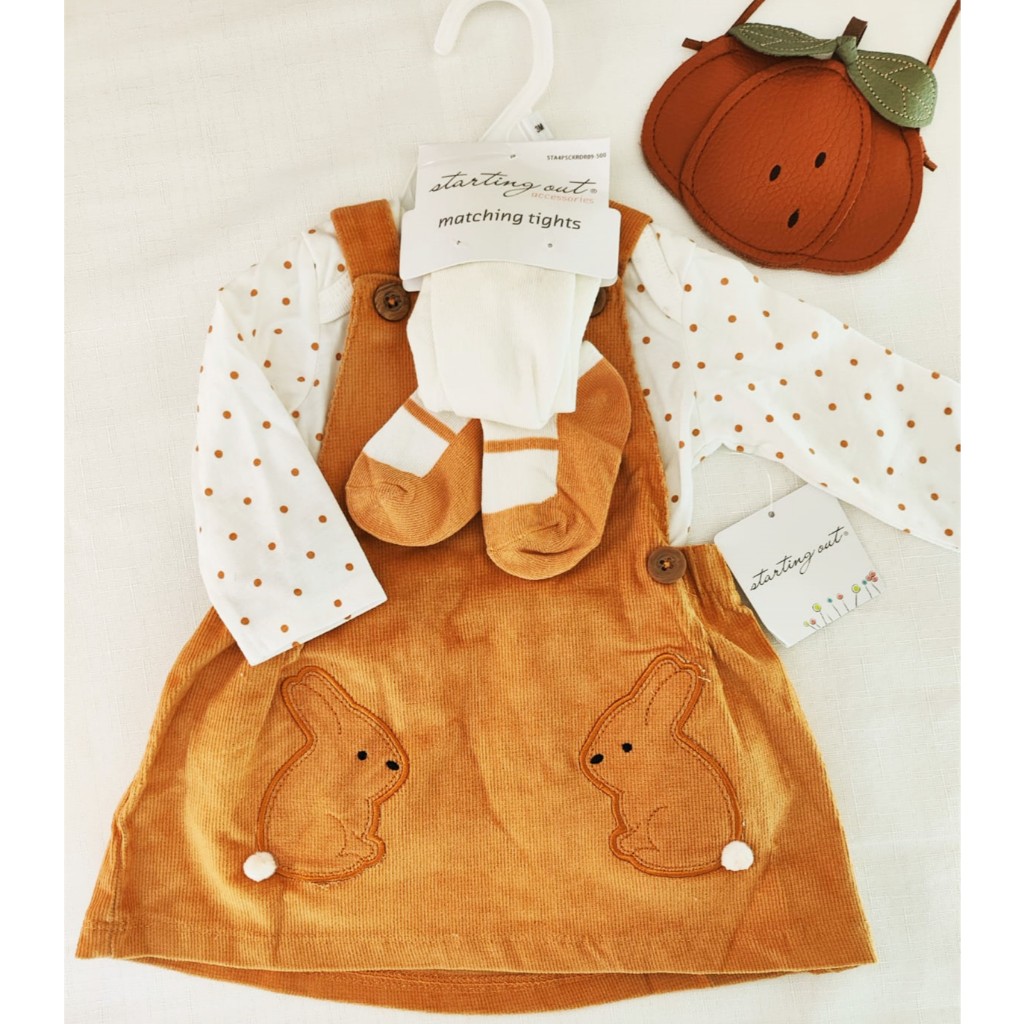 Conjunto Infantil De Páscoa - Vestido E Calça Com Temática De Coelho - Meninas 3-8 Anos